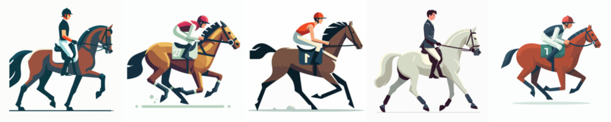 Fototapeta premium vector of a male horse racing athlete