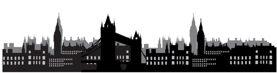 Obraz premium skyline in black and white panorama urban cityscape