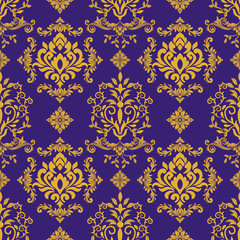 Damask Floral pattern. Vintage wallpaper in Baroque style. Seamless vector,background,fabric, wallpaper, packages. Ornate damask flower ornaments.