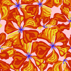 Seamless pattern, nature motifs, autumn pattern