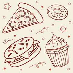 seamless pattern with cupcakes