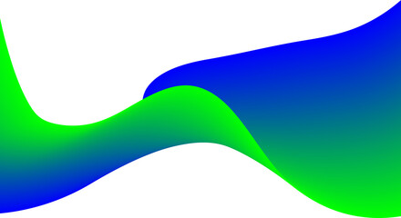 Blue and green gradient waves on white background abstract 1