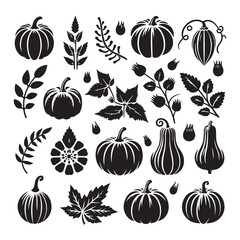 Minimalist Pumpkin Elements Vector Set