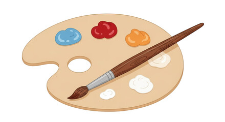 Isolated Cartoon Paint Palette