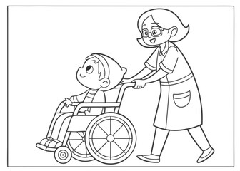 nurse helping senior woman