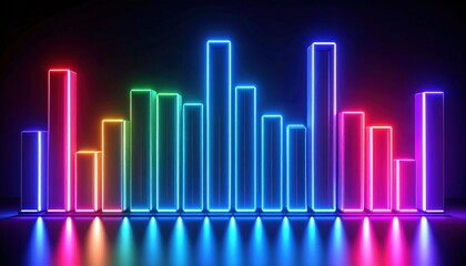 Vibrant Neon Light Bars In Dark Background