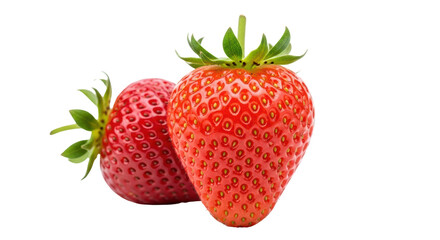 Isolated Pair of Fresh Strawberries