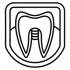 Linear Dental Scan Icon Illustration