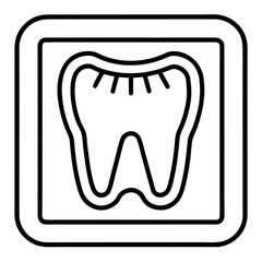 Linear Dental Scan Icon Illustration