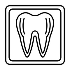 Linear Dental Scan Icon Illustration