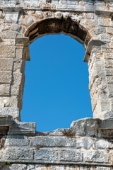 Stone arch from the Amphitheater in Pula, Croatia