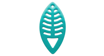 Isolated Turquoise Leaf Ornament