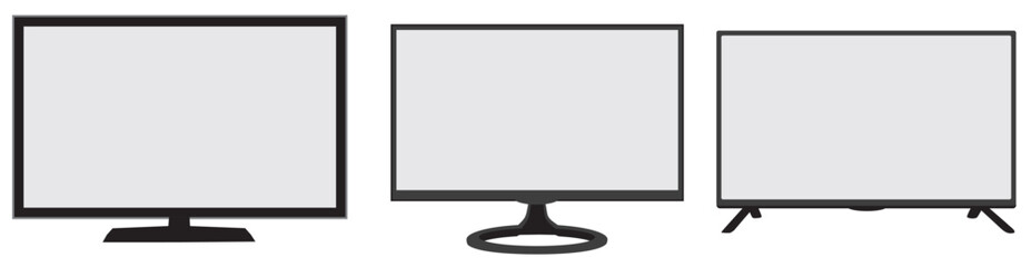 vector illustration of a set of television template mockup