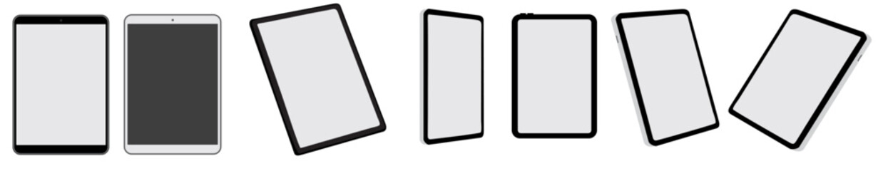 set of tablets vector illustration mockup