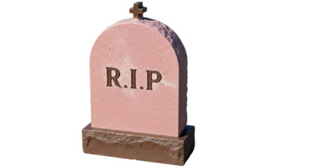 Isolated Pink Tombstone with R.I.P.