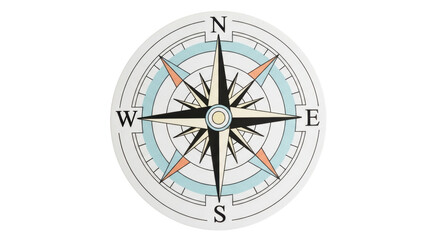 Isolated Compass Rose with Nautical Theme