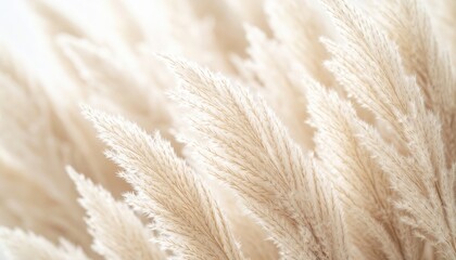Beige Pampas Grass Close Up