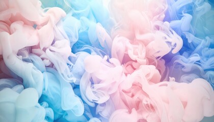 Abstract Pastel Colors Ink Swirls Mixing Fluid Art Background