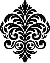Obraz premium black and white floral ornament