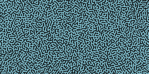 Abstract Reaction-diffusion Turing pattern natural texture blue gradient color scheme. Linear design with biological algorithm psychedelic background. Reaction-diffusion or truing patter