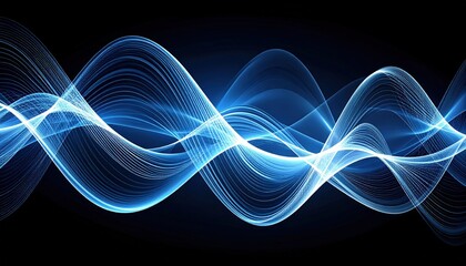Abstract Glowing Blue Wave Design