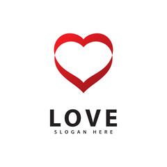 Fototapeta premium Vector Love Heart Logo with People - Togetherness and Community Symbol