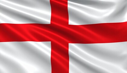 Obraz premium The National Flag of England Waving: St. George's Cross