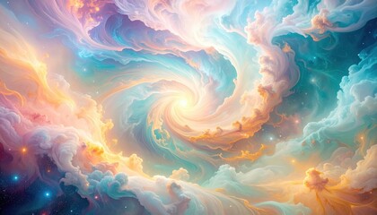 Abstract Colorful Spiral Cloudscape
