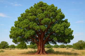 Fototapeta premium Majestic tree in open field.
