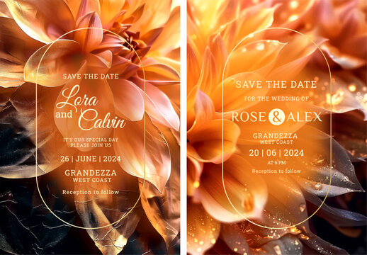 Beautiful looming art wedding invitation template design, greeting card design, save the date design, colorful texture, Hand drawn texture design for invitation