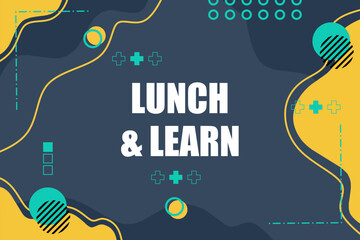 Vector banner. Megaphone with lunch and learn speech bubble. Loudspeaker. Banner for business, marketing. Banner design vector illustration.