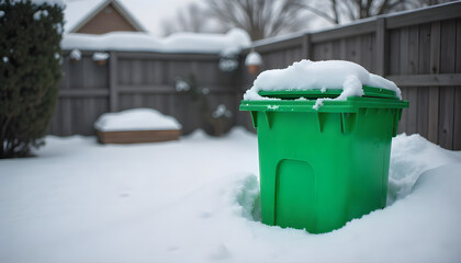 Garbage and recycling bins placed outdoors on clean street near beach environment