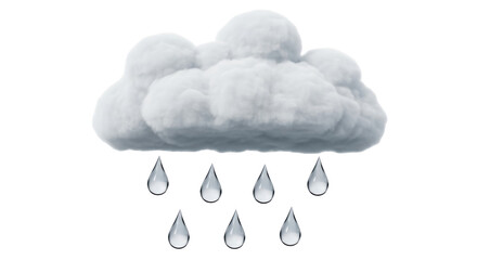 Isolated Cloud with Rain Drops