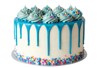 Delicious Teal Drip Cake: Festive Birthday Treat, Celebration Dessert