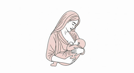 Breastfeeding in Public with Cover, Hand-Drawn Support Art