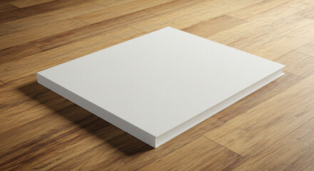 Fototapeta premium Clean mockup of blank notebook cover on wooden desk