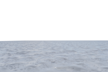 Wide shot of a flat, light-gray body of water, with a dark sky above.  A faint horizontal line of color near the horizon