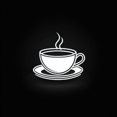 Obraz premium A cup of coffee on a black background.