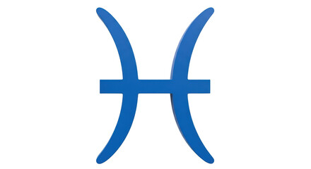 Isolated Blue Pisces Zodiac Sign