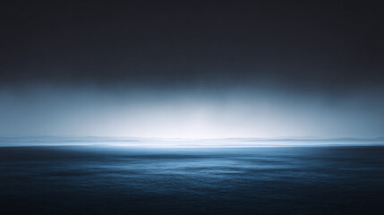 bright horizon peeking through layers of heavy dark fog