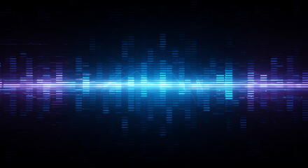 Fototapeta premium Futuristic Digital Equalizer Visualization with Glowing Bars and Light Streaks