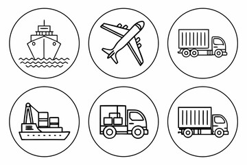 set of vector icons of musical instruments