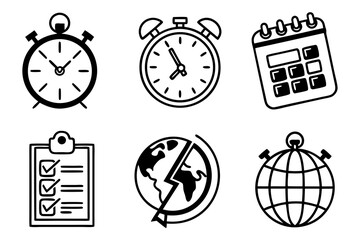 stopwatch icons set