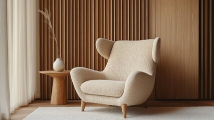 Cozy modern chair in warm decor