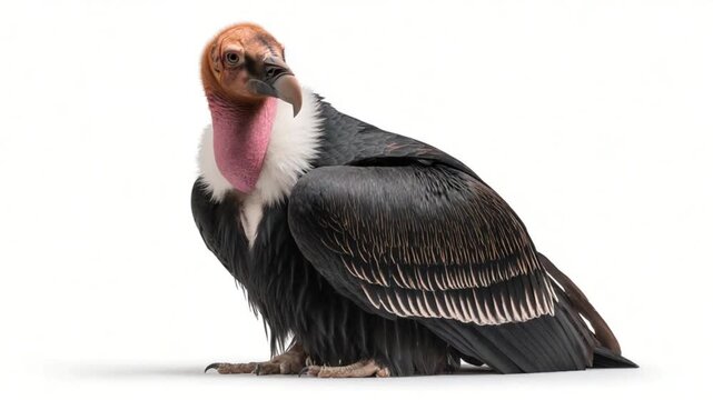 Andean condor on white background