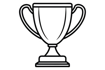 Black Outline Illustration of a Trophy with Handles and a Base
