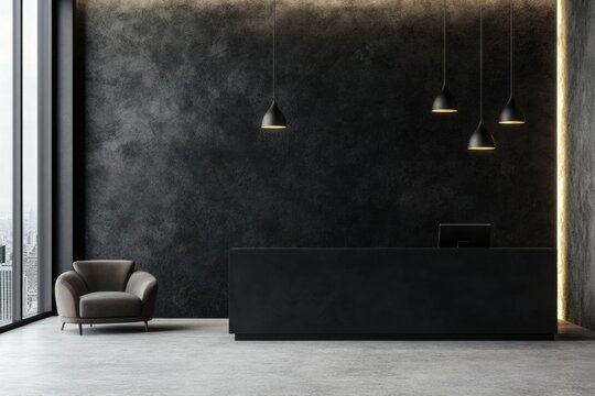 Modern reception area with sleek design elements