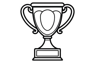 Outline Drawing of a Trophy with Handles and Space for an Inscription