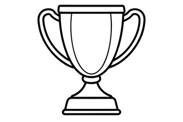 Simple Trophy Outline Illustration of a Victory Symbol with Curved Handles
