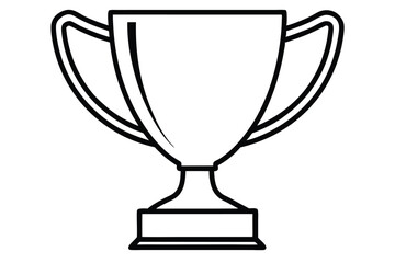 Black Outline Drawing of a Trophy with Handles and Rectangular Base